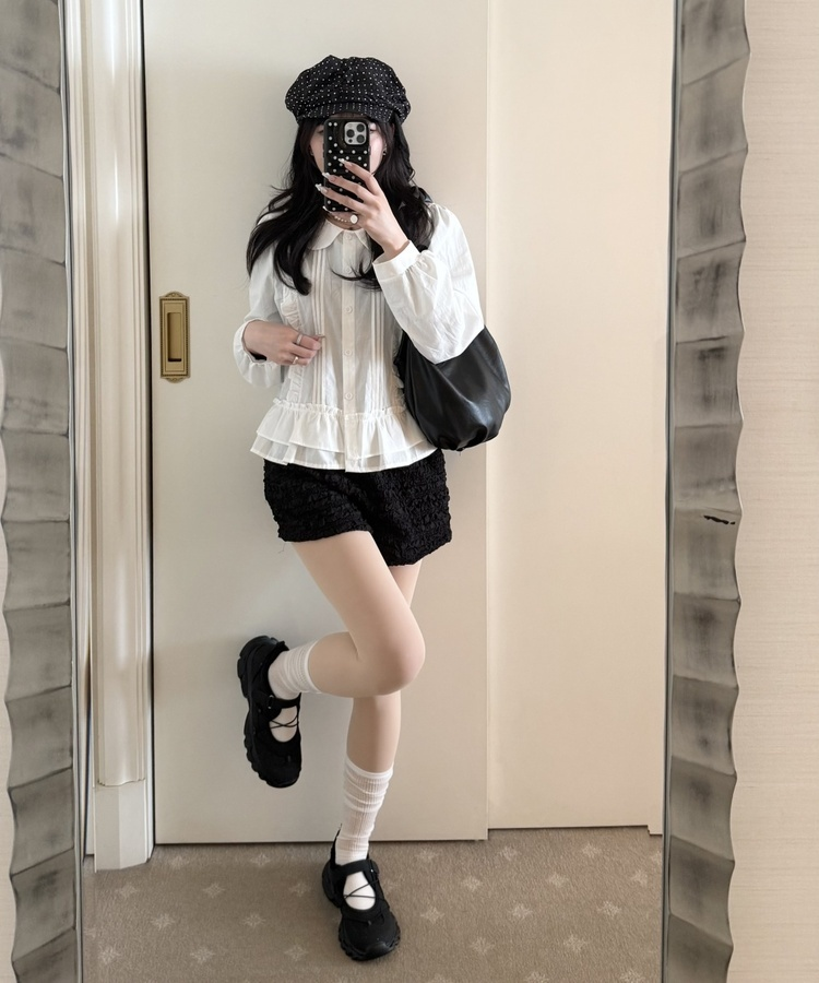 통굽 스트랩 슈즈 블랙
