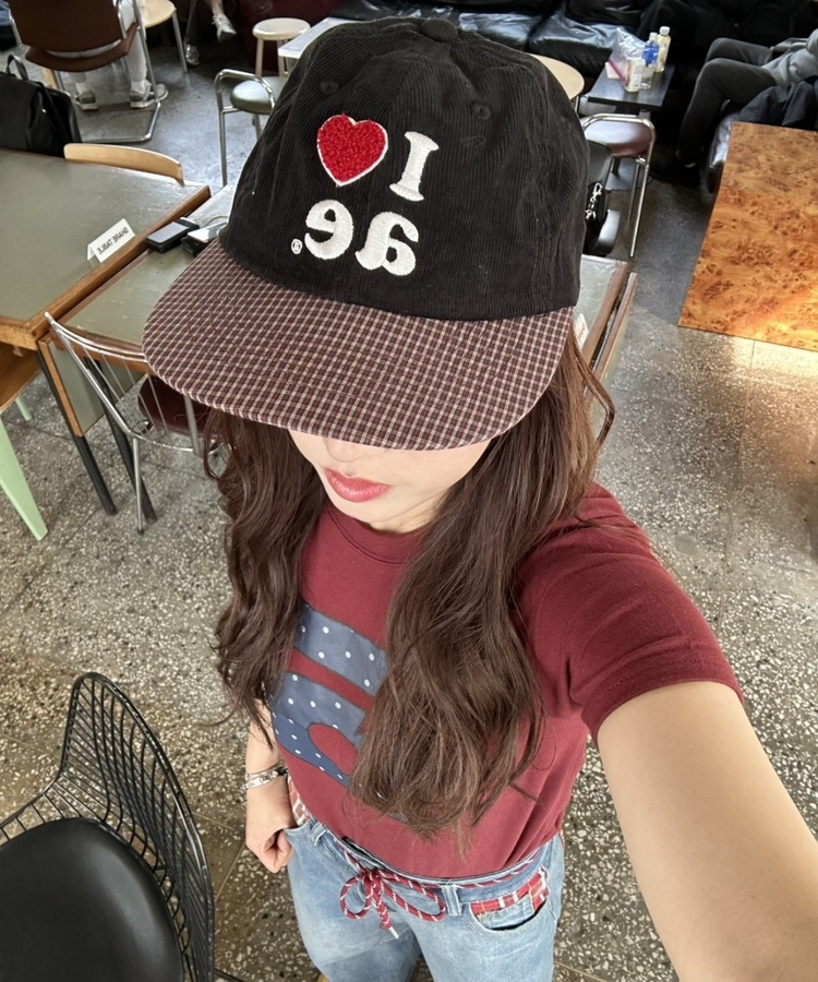 ナンバードットクロップ半袖Tシャツ WINE