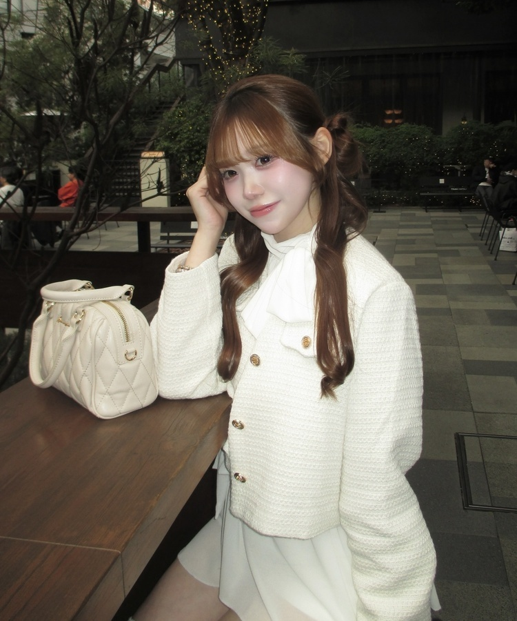 ツイードクロップドジャケット IVORY