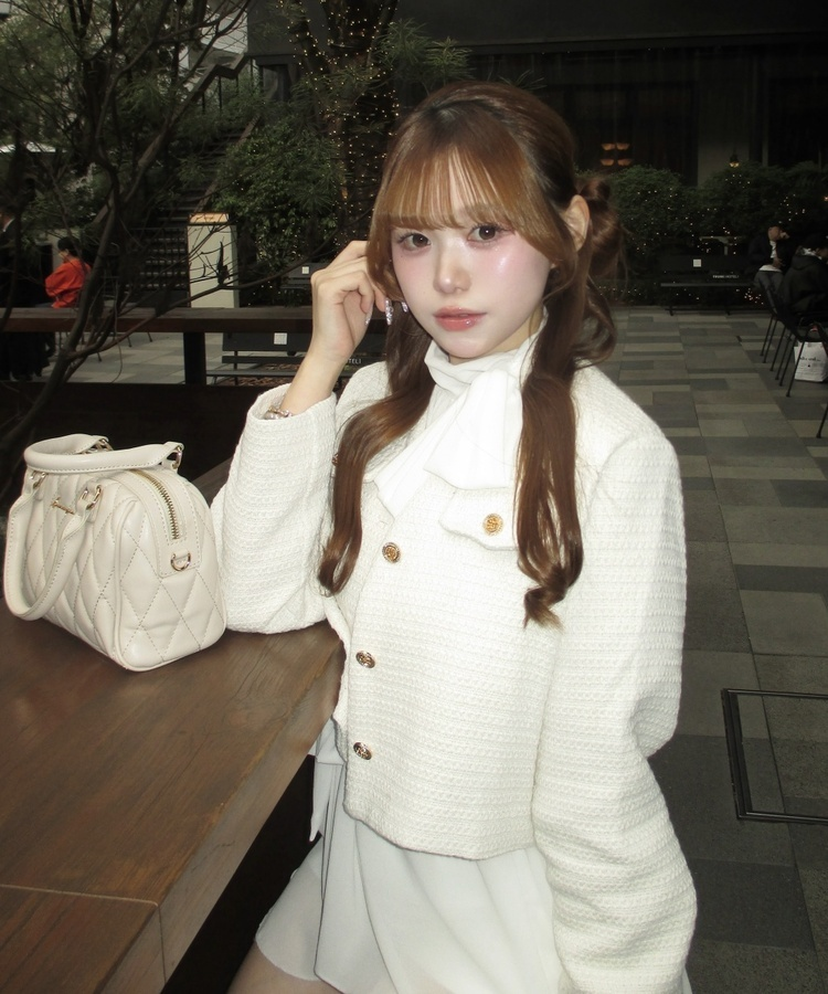 ツイードクロップドジャケット IVORY