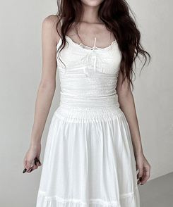 【カップ付き】レースキャミソール WHITE