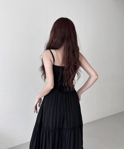 【カップ付き】レースキャミソール BLACK