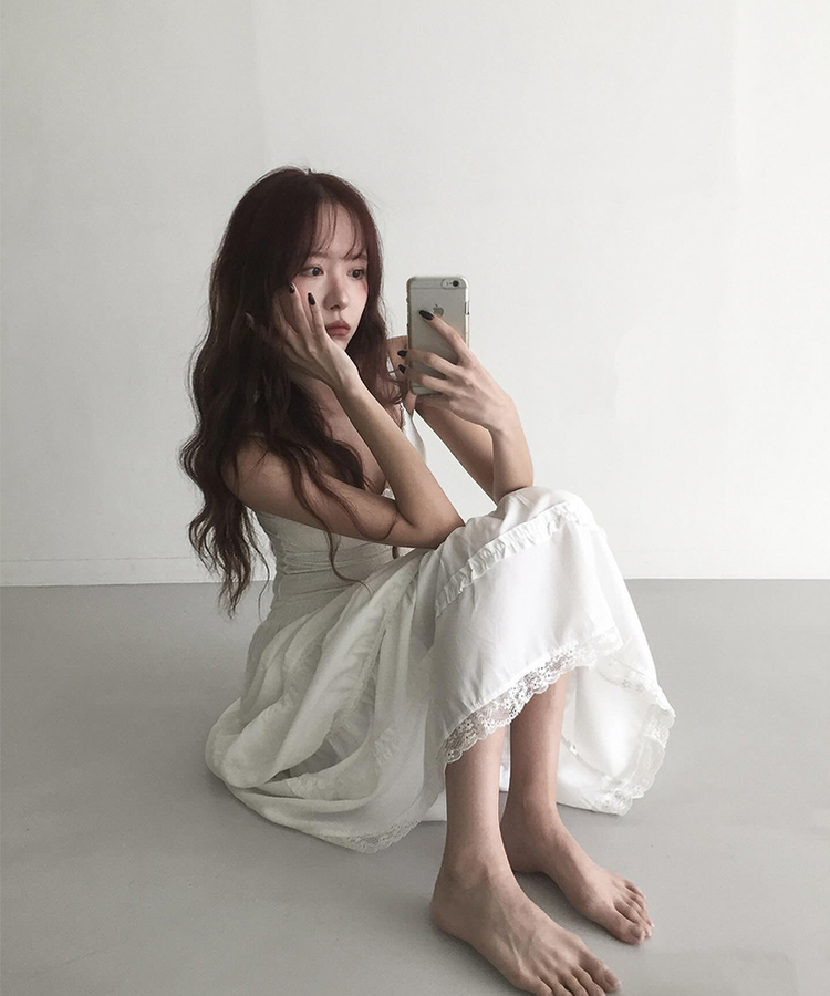 【カップ付き】レースキャミソール WHITE