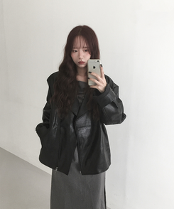 レザーオーバーライダージャケット BLACK