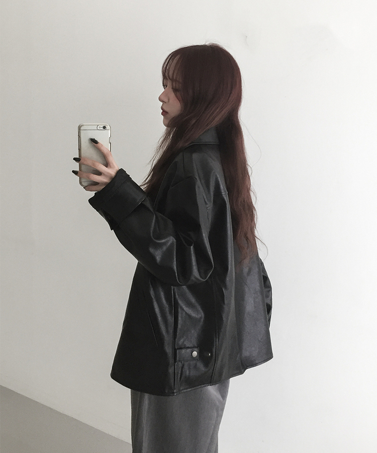 レザーオーバーライダージャケット BLACK