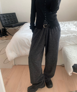 バンディングストリングニットパンツ CHARCOAL