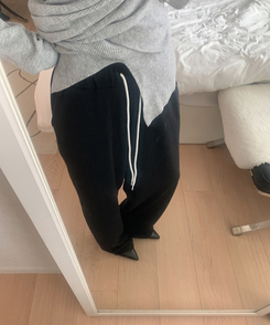 バンディングストリングニットパンツ BLACK