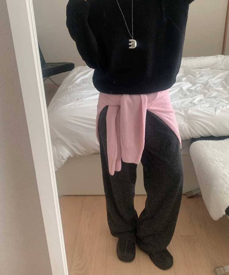 バンディングストリングニットパンツ CHARCOAL