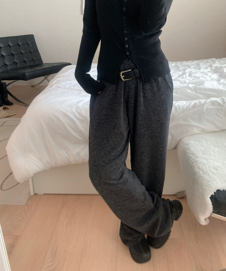 バンディングストリングニットパンツ CHARCOAL