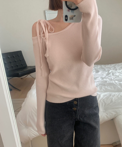 ワンオフリボンニット(6color) PINK