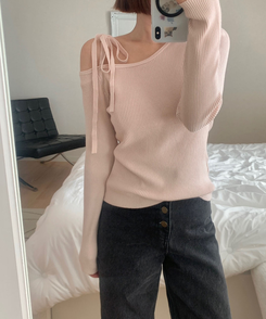 ワンオフリボンニット(6color) PINK