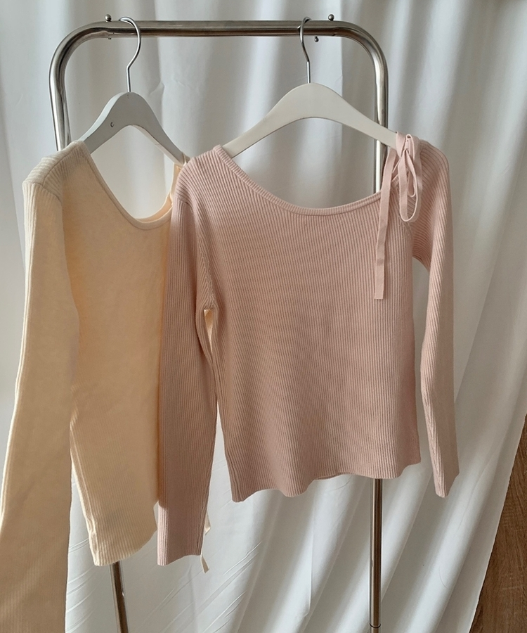 ワンオフリボンニット(6color)