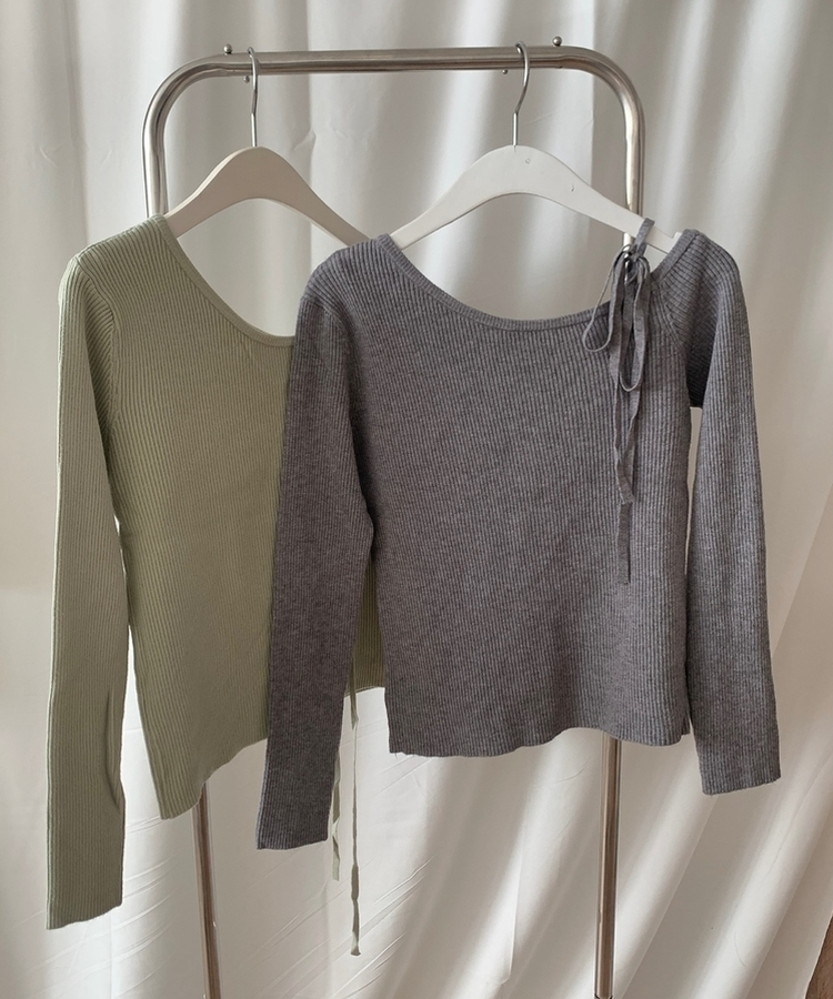 ワンオフリボンニット(6color)