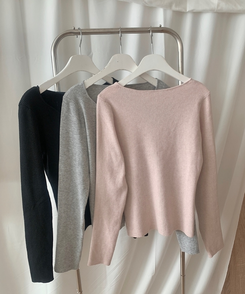 ミニボタンオープンVネックリカーディガン(5color)