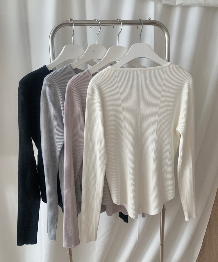 サイドボタンラップボタンカーディガン