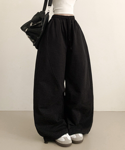 ロングワイドバンディングパンツ BLACK