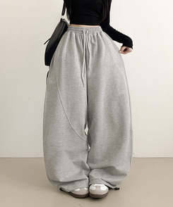 ロングワイドバンディングパンツ GREY