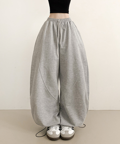 ロングワイドバンディングパンツ GREY