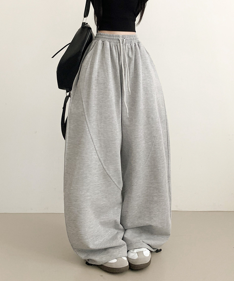 ロングワイドバンディングパンツ GREY