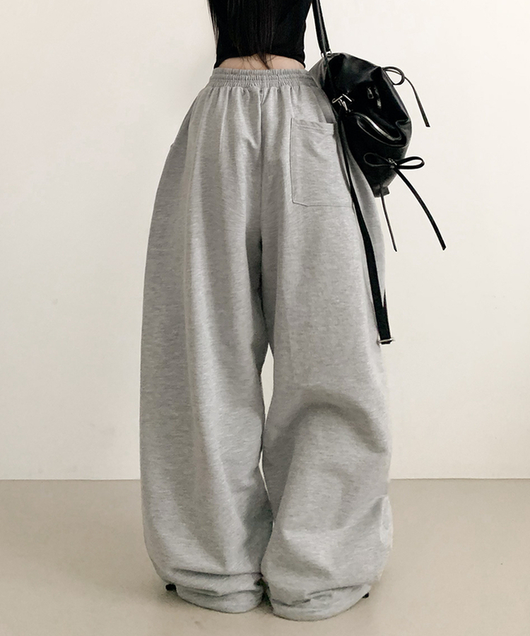 ロングワイドバンディングパンツ GREY