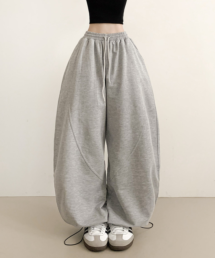 ロングワイドバンディングパンツ GREY