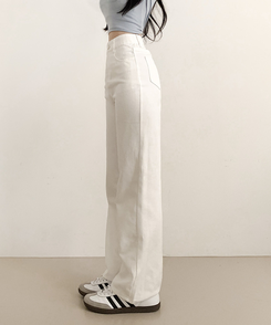 ストレートワイドデニムパンツ WHITE