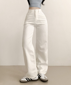 ストレートワイドデニムパンツ WHITE