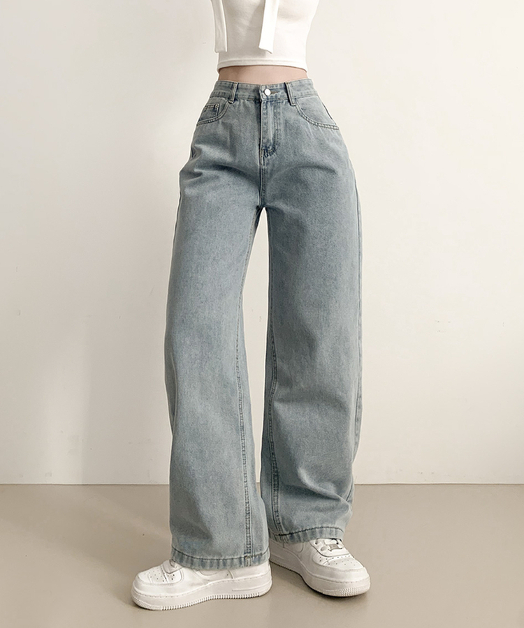 ストレートワイドデニムパンツ LIGHT DENIM