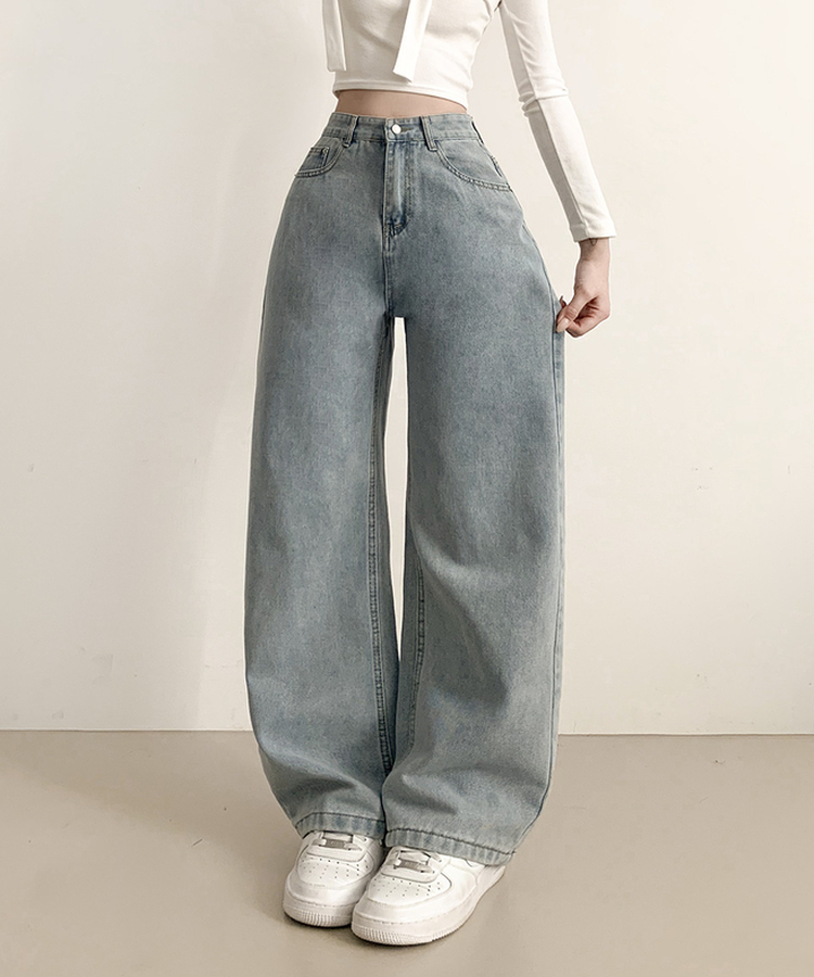 ストレートワイドデニムパンツ LIGHT DENIM
