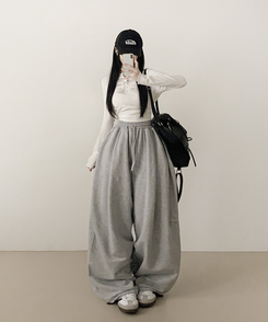 ピンテックカーブワイドパンツ GREY