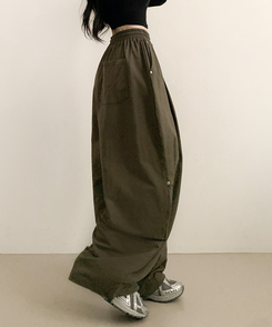 ピンテックカーブワイドパンツ KHAKI