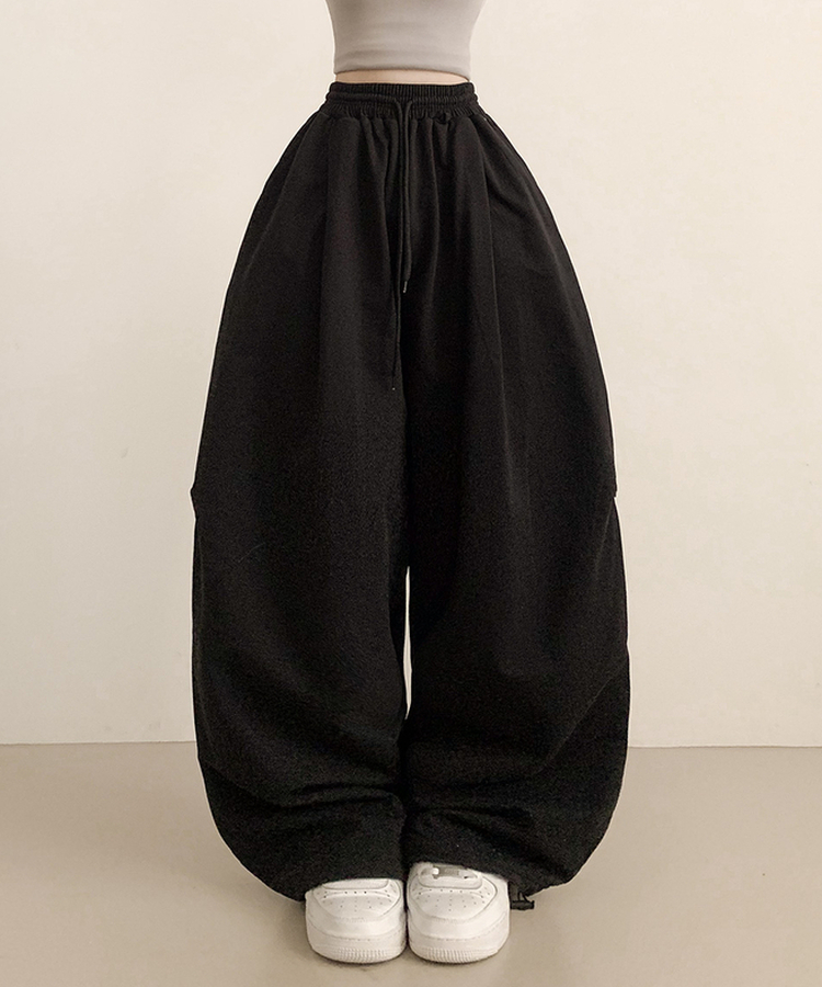 ピンテックカーブワイドパンツ BLACK