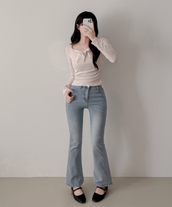 レースインレイヤー長袖Tシャツ(6color) PINK