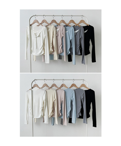 レースインレイヤー長袖Tシャツ(6color)