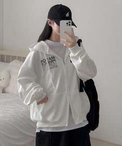 マイルドオーバーフードジップアップパーカー IVORY