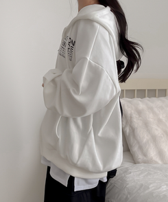 マイルドオーバーフードジップアップパーカー IVORY