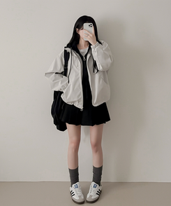 ベーシックフードウインドブレーカー IVORY