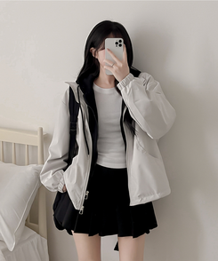 ベーシックフードウインドブレーカー IVORY