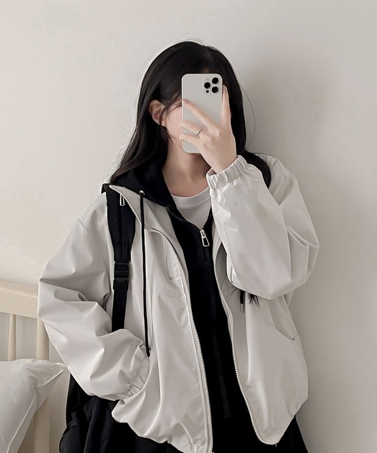 ベーシックフードウインドブレーカー IVORY