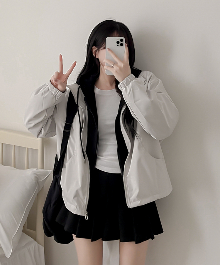 ベーシックフードウインドブレーカー IVORY