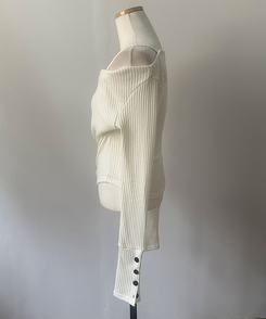 ボタン袖オフキャミソールレイヤードTシャツ