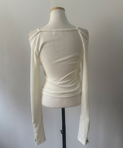 ボタン袖オフキャミソールレイヤードTシャツ