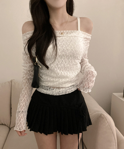 【SET】レースドレープシースルーオフショルトップス IVORY