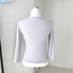 スリムリボン7分袖Tシャツ