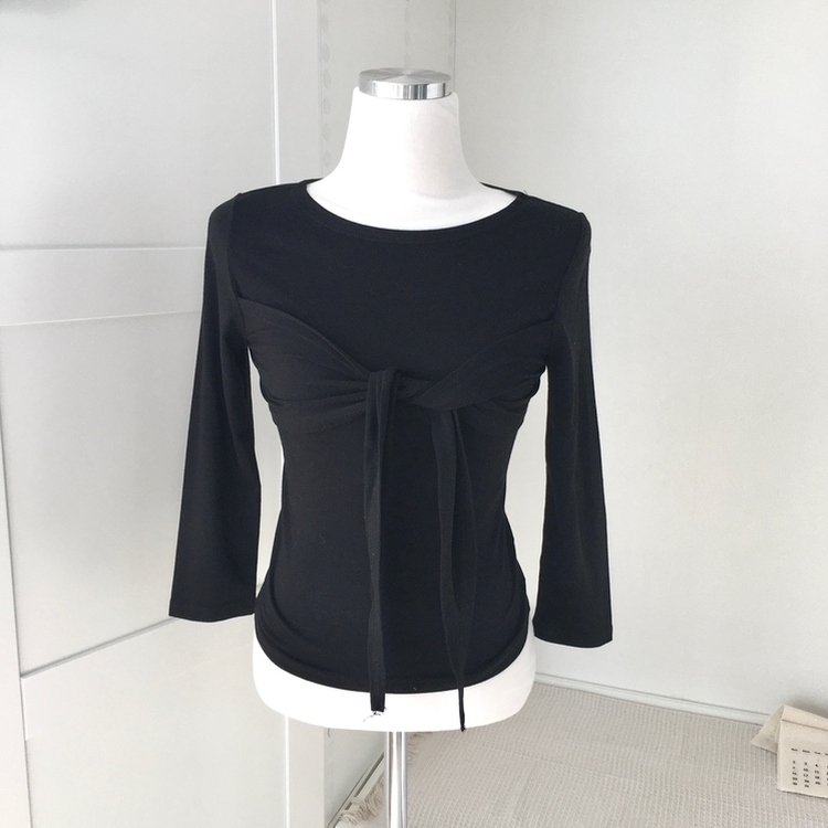 スリムリボン7分袖Tシャツ