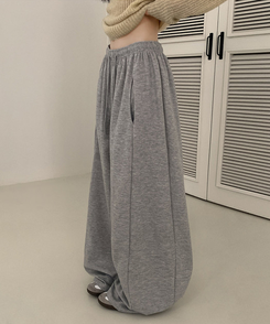 レタリングワイドトレーニングパンツ MELANGE