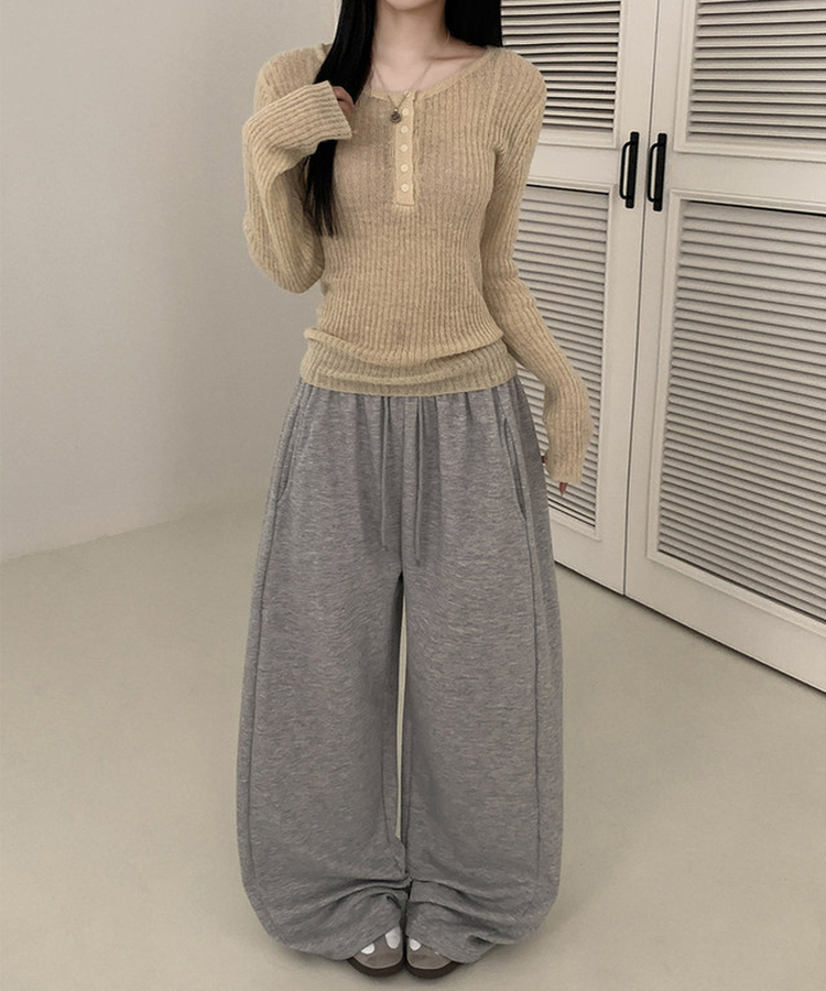 レタリングワイドトレーニングパンツ MELANGE