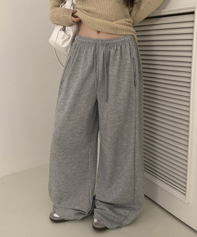 レタリングワイドトレーニングパンツ MELANGE