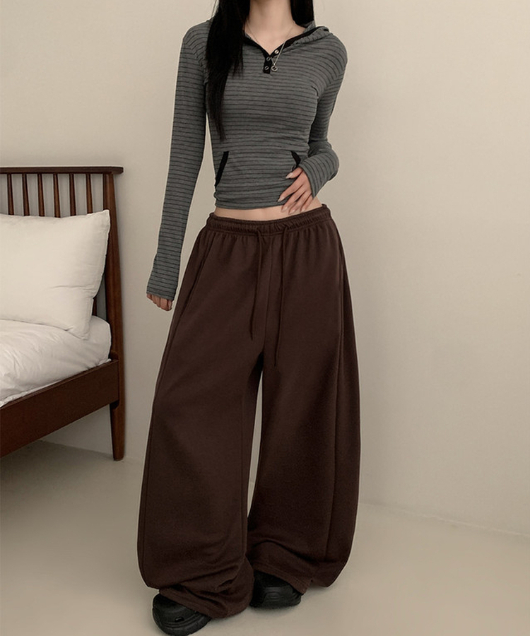 レタリングワイドトレーニングパンツ BROWN