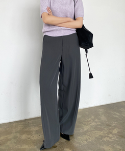 【丈別】ピンタックカットワイドスラックス CHARCOAL
